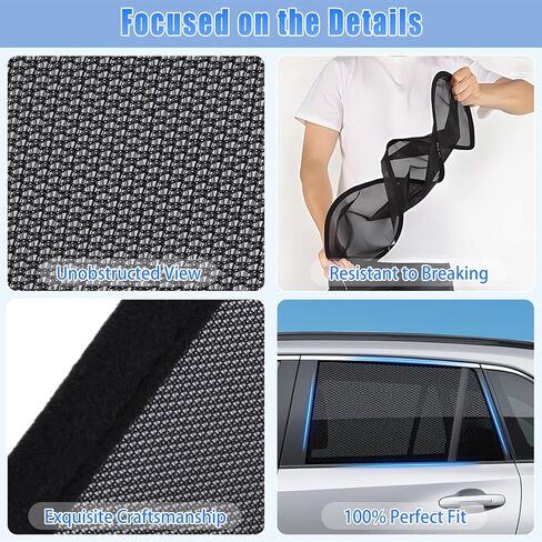 ZATOOTO Car Window Shades Toyota RAV4 2019-2024 for Rear Window | 2-Pack Baby & Pet Sun Shades | Blocks 99% UV & Heat | Breathable Mesh Privacy Screen | Bug-Free Design for Camping & Travel in Kuwait