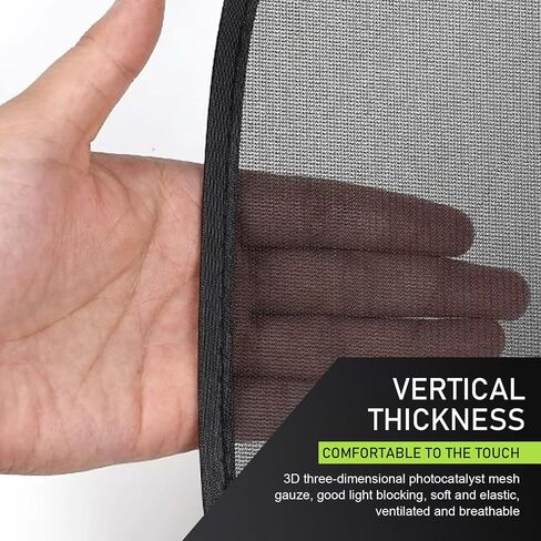 2 PCS Car Side Window Sun Shade, 25" x 15" Breathable Mesh Window Covers, Universal for Most Cars (Black) in Saudi Arabia
