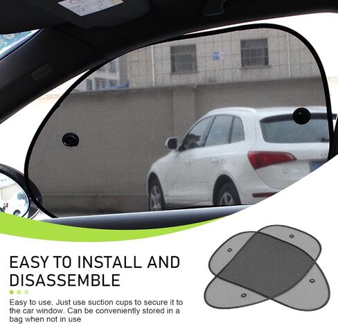 2 PCS Car Side Window Sun Shade, 25" x 15" Breathable Mesh Window Covers, Universal for Most Cars (Black) in Saudi Arabia