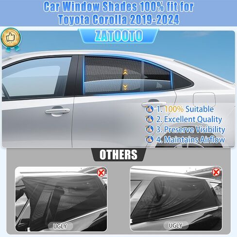 ZATOOTO Car Window Shades Toyota RAV4 2019-2024 for Rear Window | 2-Pack Baby & Pet Sun Shades | Blocks 99% UV & Heat | Breathable Mesh Privacy Screen | Bug-Free Design for Camping & Travel in Saudi Arabia