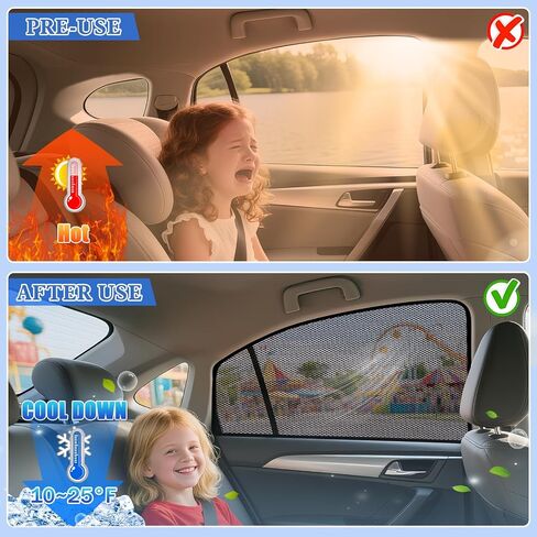 ZATOOTO Car Window Shades Toyota RAV4 2019-2024 for Rear Window | 2-Pack Baby & Pet Sun Shades | Blocks 99% UV & Heat | Breathable Mesh Privacy Screen | Bug-Free Design for Camping & Travel in Saudi Arabia