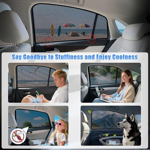 ZATOOTO Car Window Shades Toyota RAV4 2019-2024 for Rear Window | 2-Pack Baby & Pet Sun Shades | Blocks 99% UV & Heat | Breathable Mesh Privacy Screen | Bug-Free Design for Camping & Travel in Saudi Arabia