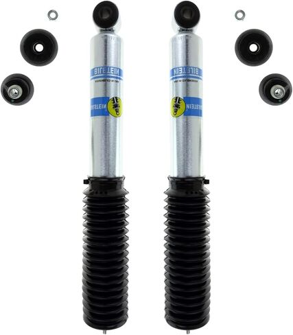 Bilstein Set of Front and Rear 5100 Series Suspension Absorbing Shocks fits 2001-2010 Silverado/Sierra 2500 HD with 2-2.5" Front Lift and 0-1" Rear Lift | Includes TrendsAuto Decal in Saudi Arabia