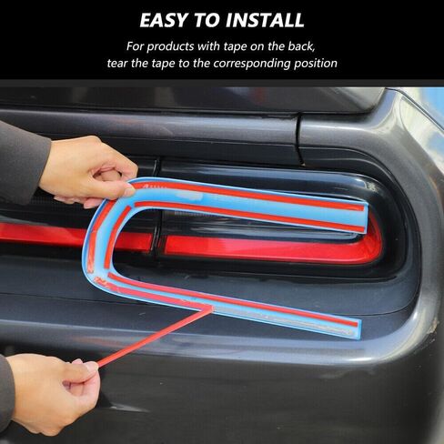 Blue Rear Tail Light Lamp Guard Cover Accessories 5 Pieces/Set for Dodge for Challenger 2015-202 Gloss BRTLLGCFDC2A in Saudi Arabia