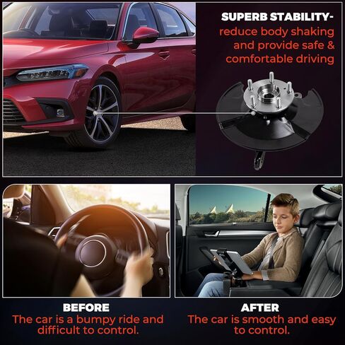 LK098 Front Steering Knuckle Wheel Bearing Hub Assembly Compatible with 2012 2013 2014 2015 2016 Honda Civic 1.8L Replace for 51211-TR3-Y00 51211-TR0-A00, Right Passenger Side in Saudi Arabia