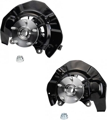 New Front Driver & Passenger Side 2 Piece Steering Knuckle Assembly Set Compatible with Toyota Highlander Compatible with Lexus RX400h 2004-09, Replacement for BHA34227 in Saudi Arabia