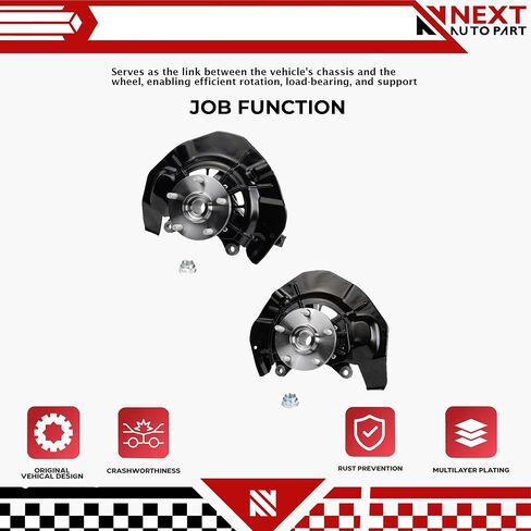 New Front Driver & Passenger Side 2 Piece Steering Knuckle Assembly Set Compatible with Toyota Highlander Compatible with Lexus RX400h 2004-09, Replacement for BHA34227 in Saudi Arabia
