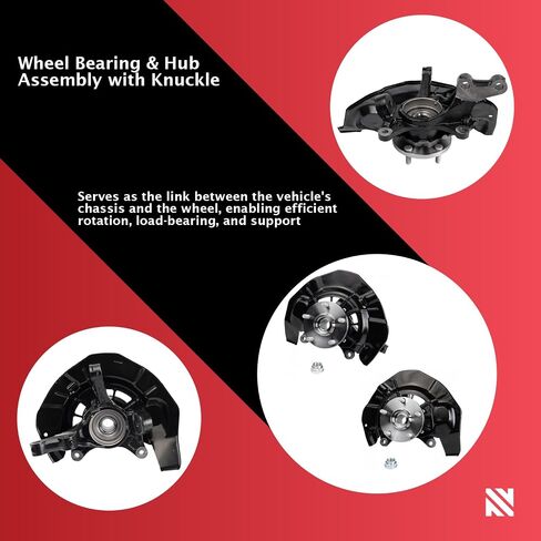 New Front Driver & Passenger Side 2 Piece Steering Knuckle Assembly Set Compatible with Toyota Highlander Compatible with Lexus RX400h 2004-09, Replacement for BHA34227 in Saudi Arabia