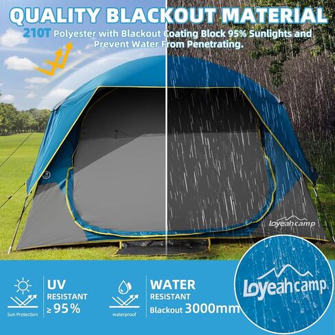 Tents for Camping 4 Person Tent Waterproof Easy Setup Dome Family Tent with Rainfly Large Tents for Outdoor Camping&Hiking,Polyurethane Material in Saudi Arabia