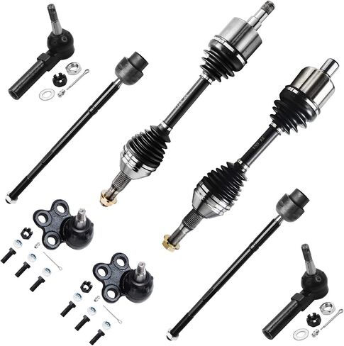 Detroit Axle - Front CV Axles Kit for Chevy Impala Monte Carlo Pontiac Grand Prix Buick LaCrosse Allure Regal Century Olds Intrigue, 2 CV Axle Shafts 2 Lower Ball Joints 4 Inner & Outer Tie Rods in Saudi Arabia