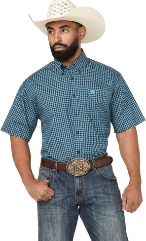 Cinch Men's Geo Print Short Sleeve Button-Down Western Shirt - MTW1111478 X- in Saudi Arabia