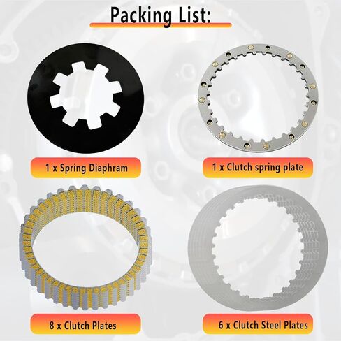 Clutch Kit for Harley Davidson-Plates Friction Steel & Spring Plate & Diaphram for Iron 883 1200 Roadster Sportster 883 1200 Forty Eight 2010-2021 OEM# 37977-90 37911-90 in Saudi Arabia
