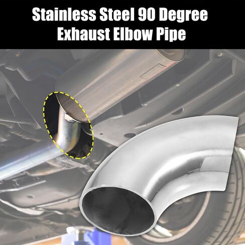 uxcell 4pcs OD 1.75 Inch 90 Degree SS304 Stainless Steel Bend Tube Exhaust Elbow Pipe for Car Modified Exhaust System 0.06" Wall Thickness Piping Silver Tone in Saudi Arabia