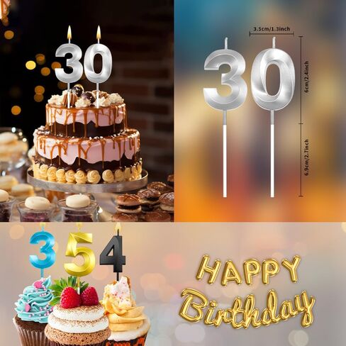 30th Birthday Candles Black Birthday Candles 30th Birthday Cake Topper Happy 30 Birthday Decorations Black Candles for Cake Dirty 30 Birthday Decorations for Her 30 Birthday Party Favors in Kuwait