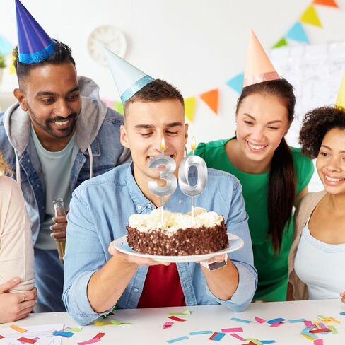 30th Birthday Candles Black Birthday Candles 30th Birthday Cake Topper Happy 30 Birthday Decorations Black Candles for Cake Dirty 30 Birthday Decorations for Her 30 Birthday Party Favors in Kuwait