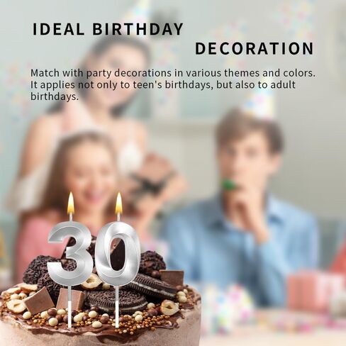 30th Birthday Candles Black Birthday Candles 30th Birthday Cake Topper Happy 30 Birthday Decorations Black Candles for Cake Dirty 30 Birthday Decorations for Her 30 Birthday Party Favors in Kuwait