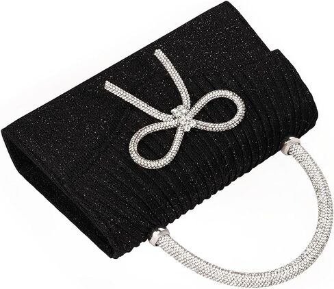 Sparkling Evening Clutch Purse for Women,Rhinestone Bow Top Handle Party Handbag,Wedding Prom Formal bag in Kuwait