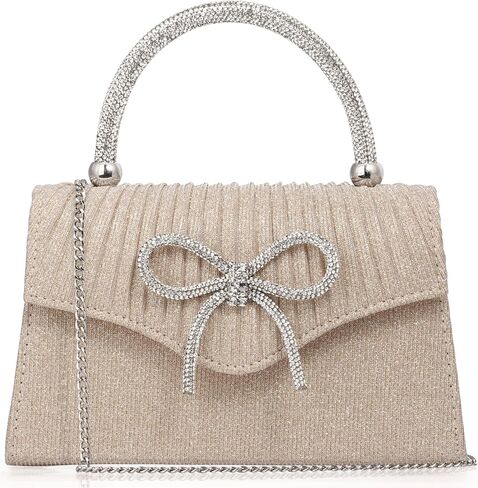 Sparkling Evening Clutch Purse for Women,Rhinestone Bow Top Handle Party Handbag,Wedding Prom Formal bag in Kuwait