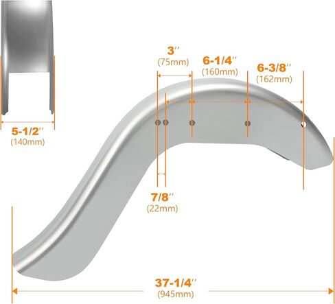 KUAFU 6" Extended Rear Fender Compatible with 1986-2017 Harley-Davidson Softail Models Mudguard Anti-Rust Oil Steel in Saudi Arabia