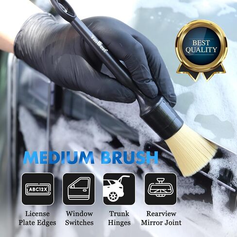 Car Detailing Brush Set 3 Pack - Car Interior Exterior Detailing Brushes【Not Easy to Shed Bristles】- Automotive Cleaning Brush Tool for Dashboard, Air Vent, Leather Seat, Wheels, Emblems in Saudi Arabia