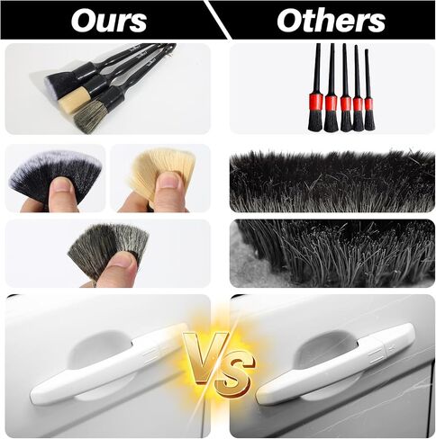Car Detailing Brush Set 3 Pack - Car Interior Exterior Detailing Brushes【Not Easy to Shed Bristles】- Automotive Cleaning Brush Tool for Dashboard, Air Vent, Leather Seat, Wheels, Emblems in Saudi Arabia