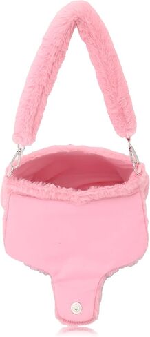 Sanrio Hello Kitty Purse حقيبة يد للنساء | الفراء الفراء الكتف الكتف الكتف حقيبة حقيبة مع لوحة معدنية | إكسسوارات Hello Kitty للفتيات والفتيان والبالغين والجنسين in Saudi Arabia