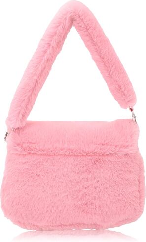Sanrio Hello Kitty Purse حقيبة يد للنساء | الفراء الفراء الكتف الكتف الكتف حقيبة حقيبة مع لوحة معدنية | إكسسوارات Hello Kitty للفتيات والفتيان والبالغين والجنسين in Saudi Arabia