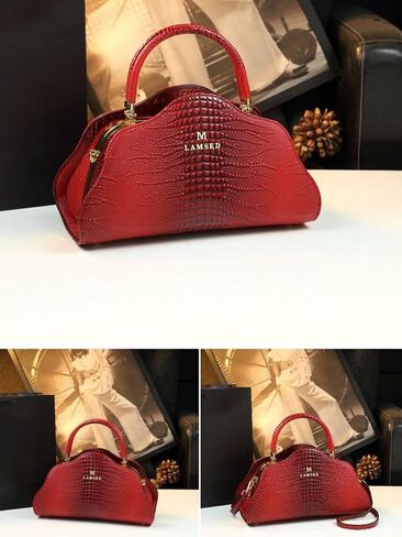 Crocodile Pattern Leather Women's Bag Top-Handle Satchel Crossbody Handbags Portable Purses Shoulder Messenger Bags in Saudi Arabia