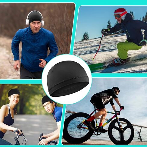 Wave Caps for Black Men, 4PCS Silky Stocking Caps Breathable Elastic Sports Bandana Silk Skull Cap Sleeping Shower Hair Wrap for 360 540 720 Waves(Thick Hair Style) in Saudi Arabia