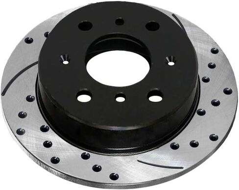 Autoshack Black Hat حفر دوارات الفرامل المحفورة ودوارات الفرامل الأمامية والخلفية للبديل بين 1990-2001 Acura Integra 1994-1997 Honda Civic Del Sol 2000 Civic 1.6L 1.7L 1.8L PR4297-41151PR in Saudi Arabia