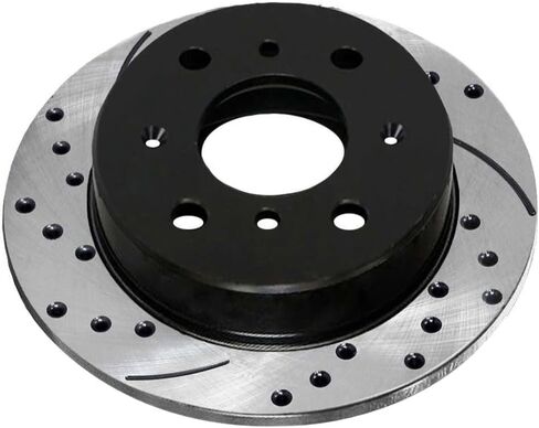 Autoshack Black Hat حفر دوارات الفرامل المحفورة ودوارات الفرامل الأمامية والخلفية للبديل بين 1990-2001 Acura Integra 1994-1997 Honda Civic Del Sol 2000 Civic 1.6L 1.7L 1.8L PR4297-41151PR in Saudi Arabia