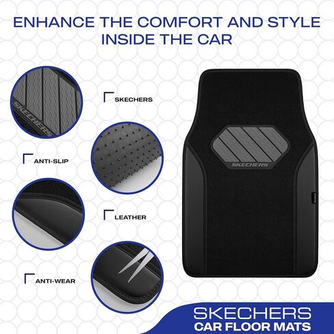 حصيرة أرضية سيارة Skechers ، ومقاومة للماء ، ومقاومة للماء ، وحصير سيارة جلدية ، وحصير أرضية للسيارات مع وسادة كعب مضاد للانزلاق ، وتناسب سيارات الدفع الرباعي ، وسيارات السيدان ، والسيارات ، والشاحنات ، والوردي in Saudi Arabia