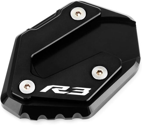 Motorcycle Side Stand Extension Kickstand Plate Compatible With YAMAHA YZF R3 2015-2020 2021 2022 2023 2024 | Foot Pad Support YZFR3 YZF-R3 Accessories (black) in Saudi Arabia