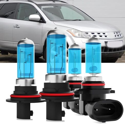 Upgraded Halogen Headlight Bulbs Fit For Nissan Murano 2009-2014,9005/H10/HB3 High Beam H11/H8/H9 Low Beam High Performance Headlights,6000K White,Plug n Play,4-Pack in Kuwait