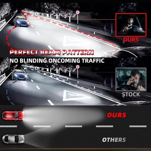 Upgraded Halogen Headlight Bulbs Fit For Nissan Murano 2009-2014,9005/H10/HB3 High Beam H11/H8/H9 Low Beam High Performance Headlights,6000K White,Plug n Play,4-Pack in Kuwait