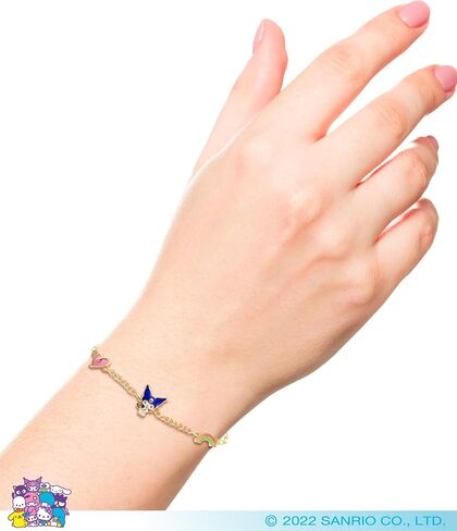 Hello Kitty Sanrio Womens Bracelet with Sun and Star Pendants 6.5" + 1" - Silver Plated Tuxedo Sam Bracelet Official License in Saudi Arabia