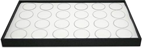 رواية مربع مجوهرات عرض صينية الأسود الخشب 8.25 × 14.75 × 1 صينية مجوهرات كبيرة مع 50 جرار جوهرة إدراج | صواني شاشة مستطيلة للمقتنيات | علبة مجموعة الصخور | صينية عرض الأحجار الكريمة in Kuwait