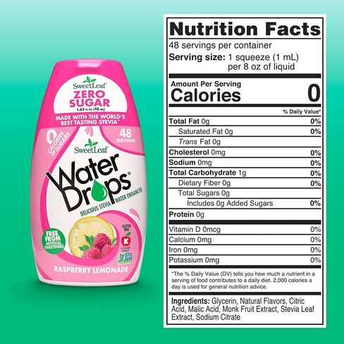 SweetLeaf Water Drops - Lemon Lime Water Enhancer, Sugar Free Sweet Leaf Stevia Water Flavoring Drops, 1.62 Oz Ea (Pack of 2) in Kuwait