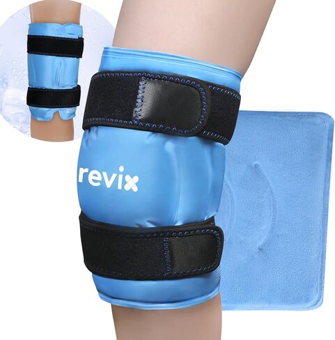 قم بلف حزمة ثلج كبيرة جدًا من Revix 19 "حول الركبة بأكملها ، وحزمة البرد الباردة القابلة لإعادة الاستخدام من أجل الانزعاج والتعب بعد التمرين ، والضغط البارد ، وتعزيز الراحة والانتعاش in Kuwait