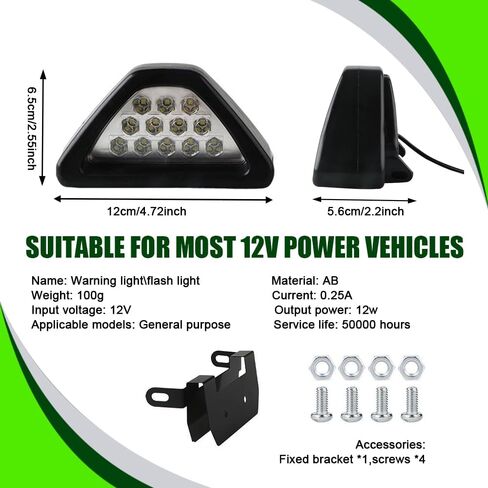 Car F1 Style Brake Light, DRL Fog Rear Tail Third Brake Light, Waterproof Triangle Warning Flash Lamp with 12 LED, Universal Car Accessories Replacement for Car Motorcycle Truck Safety Stop (Red) in Saudi Arabia