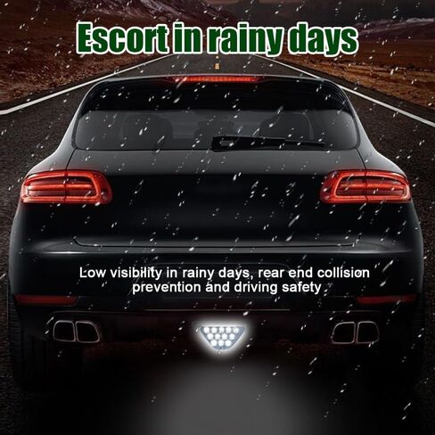 Car F1 Style Brake Light, DRL Fog Rear Tail Third Brake Light, Waterproof Triangle Warning Flash Lamp with 12 LED, Universal Car Accessories Replacement for Car Motorcycle Truck Safety Stop (Red) in Saudi Arabia