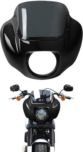 XMT-MOTO Front Headlight Fairing + windshield+ Bracket Mount For Harley Softail 18-later FXBB and FXLR, '20-Later FXLRS, FXST and '21-later FXBBS,Black in Kuwait