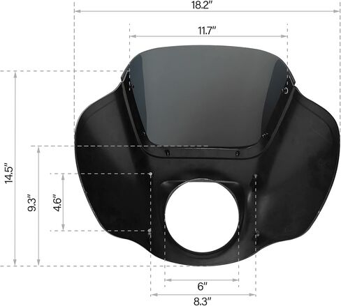 XMT-MOTO Front Headlight Fairing + windshield+ Bracket Mount For Harley Softail 18-later FXBB and FXLR, '20-Later FXLRS, FXST and '21-later FXBBS,Black in Kuwait