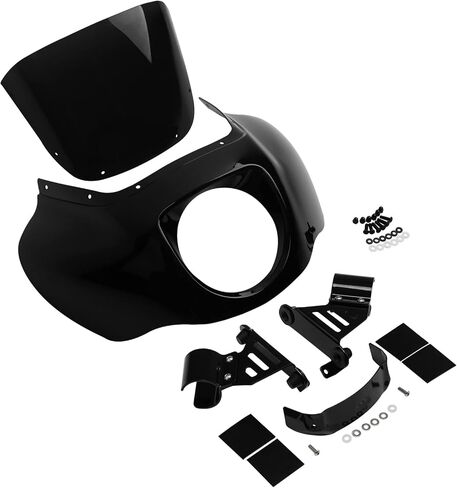 XMT-MOTO Front Headlight Fairing + windshield+ Bracket Mount For Harley Softail 18-later FXBB and FXLR, '20-Later FXLRS, FXST and '21-later FXBBS,Black in Kuwait