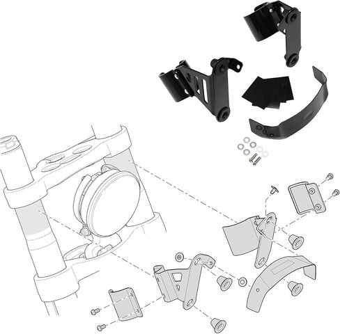 XMT-MOTO Front Headlight Fairing + windshield+ Bracket Mount For Harley Softail 18-later FXBB and FXLR, '20-Later FXLRS, FXST and '21-later FXBBS,Black in Kuwait