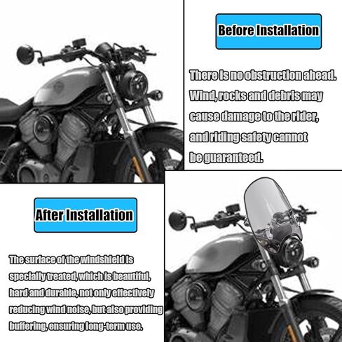 لـ Sportster Nightster RH 975 RH975S Special 2023-2025 دراجة نارية الزجاج الأمامي لانحراف الرياح ، إكسسوارات الدراجات النارية الزجاجية المقود (لون شفاف ، أبيض) in Kuwait
