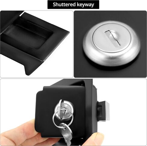 QWORK Stainless Steel Travel Trailer Lock, 2 Pack Heavy Duty Flush Mount Handle Latches, Keyed Alike Door Latch, Black in Saudi Arabia