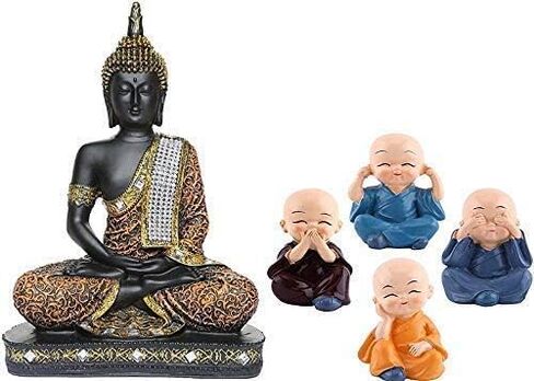 Zuny Home DecoreBaby Buddha Monk Set and Sitting Buddha Idol Statue Showpiece Idol Figurine for Home Office Decor(Buddha Monk Set) in Saudi Arabia