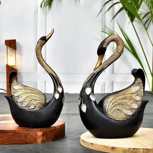 Zuny Home Decore Presents Elegant Swan Pair Sculpture - Large Decorative Figurine for Home Decor & Showpiece in Saudi Arabia