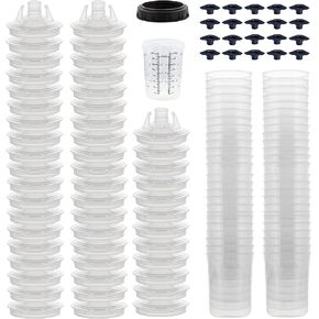 أكواب مسدس رش الطلاء القابلة للتصرف (125 ميكروفون) 50 LIDS 50 LIDS 1 CUP 1 CUP 1 LILLAR-SIZE 100ML-3OZ / 200ML-6OZ / 400ML-13.5OZ / 600ML-22OX / 800ML-28 OUS in Kuwait